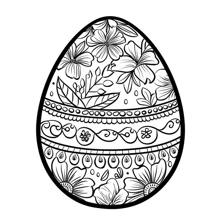 Detailed Floral Decorated Egg