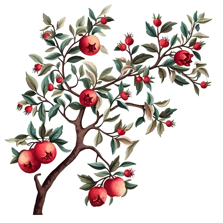 Pomegranate Tree with Fruits