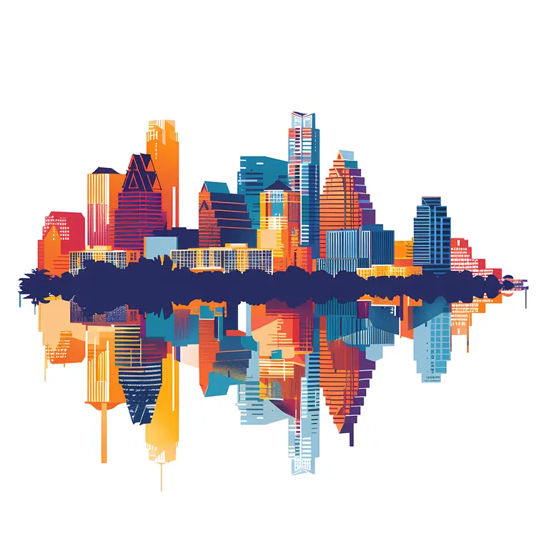 City Skyline with Water Reflection