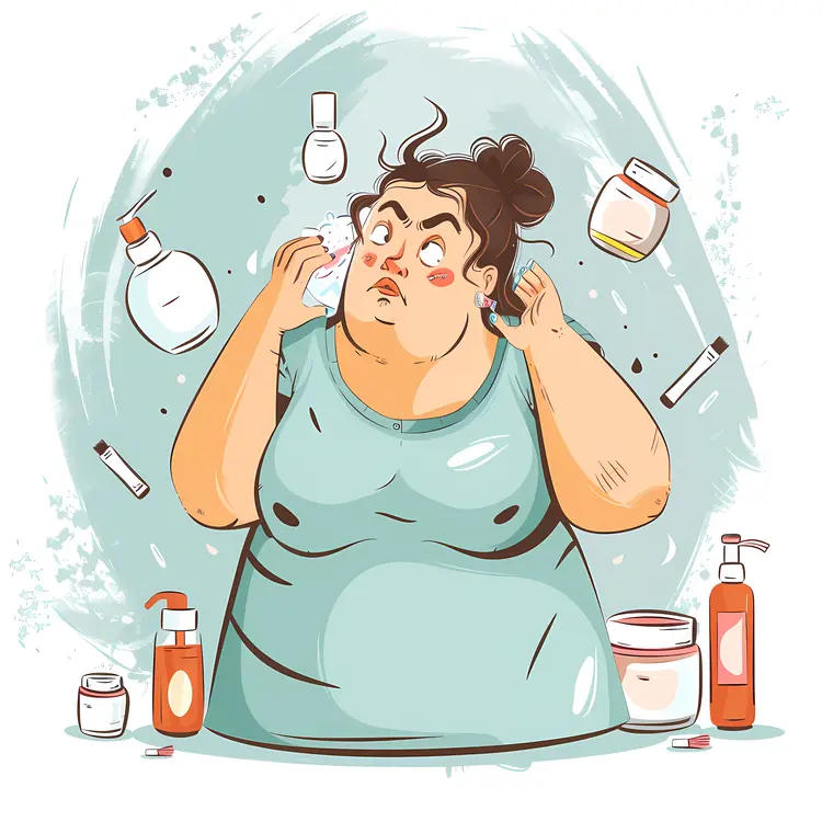 Woman Applying Skincare Products
