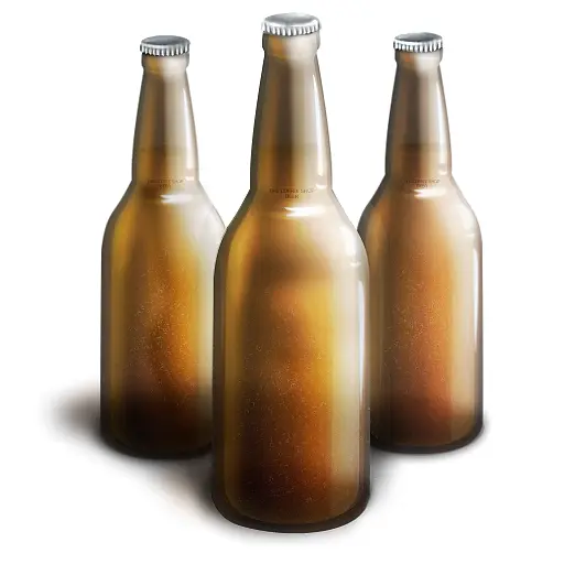 Three Brown Beer Bottles