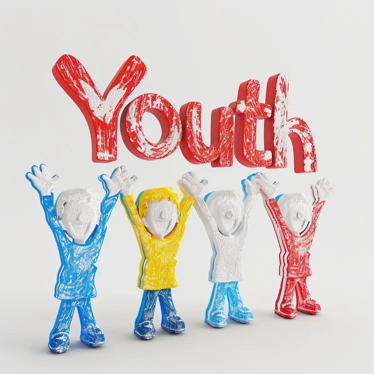 Youth Day Celebration with Colorful Figures
