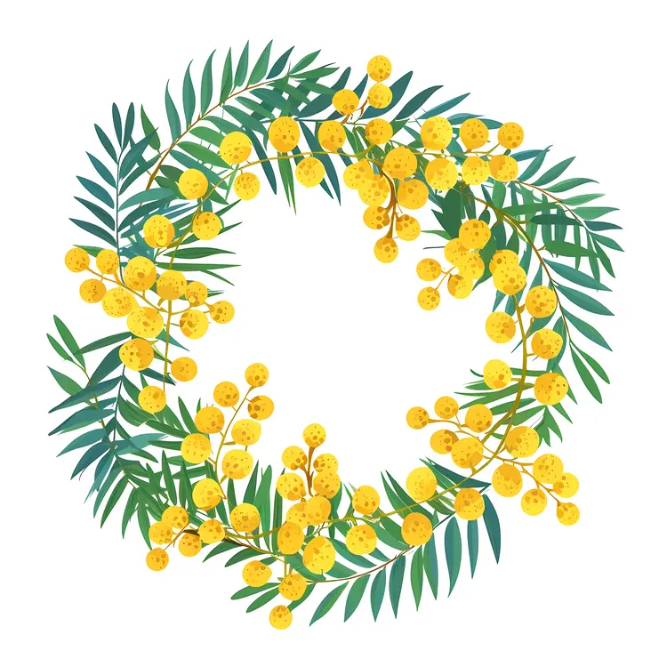 Floral Wreath with Yellow Flowers