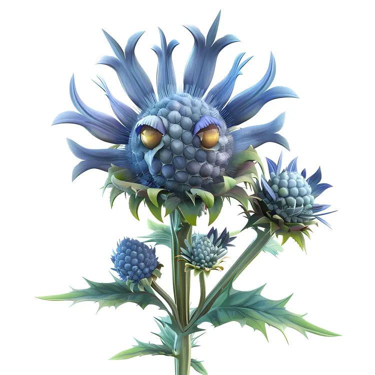 Blue Thistle with Eyes
