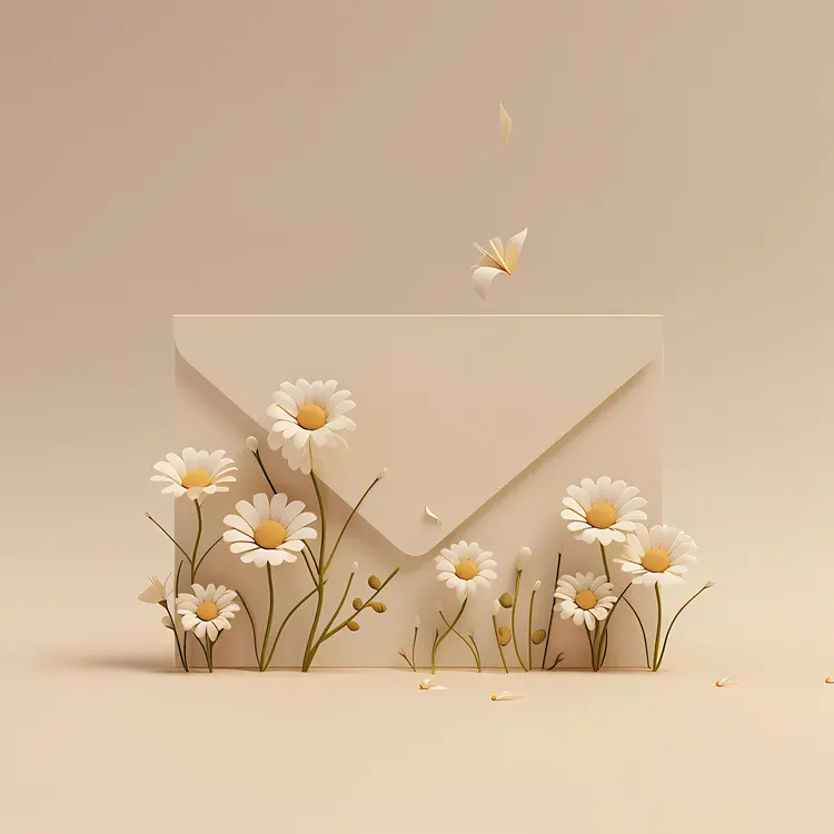 Envelope with Daisies Design 3