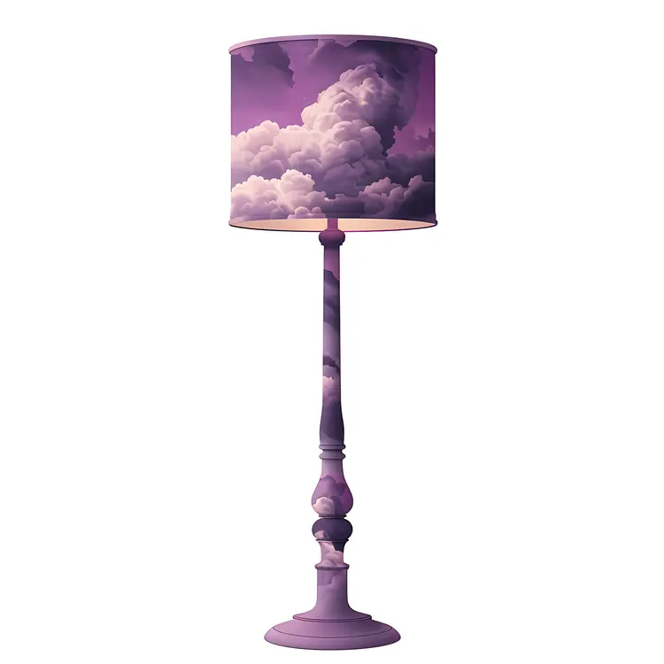 Purple Lamp with Cloud Design