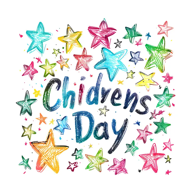 Colorful Stars for Children's Day Celebration