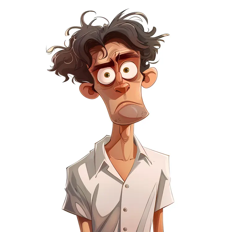 Confused Cartoon Man