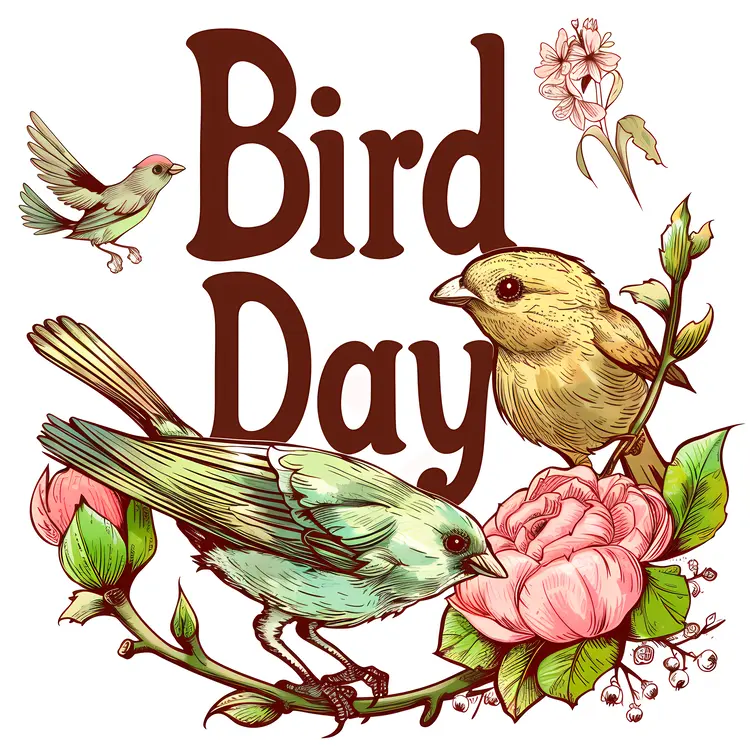 Birds with Flowers for Bird Day