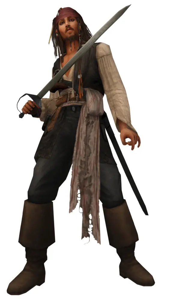 Pirate with Sword in Adventure Costume