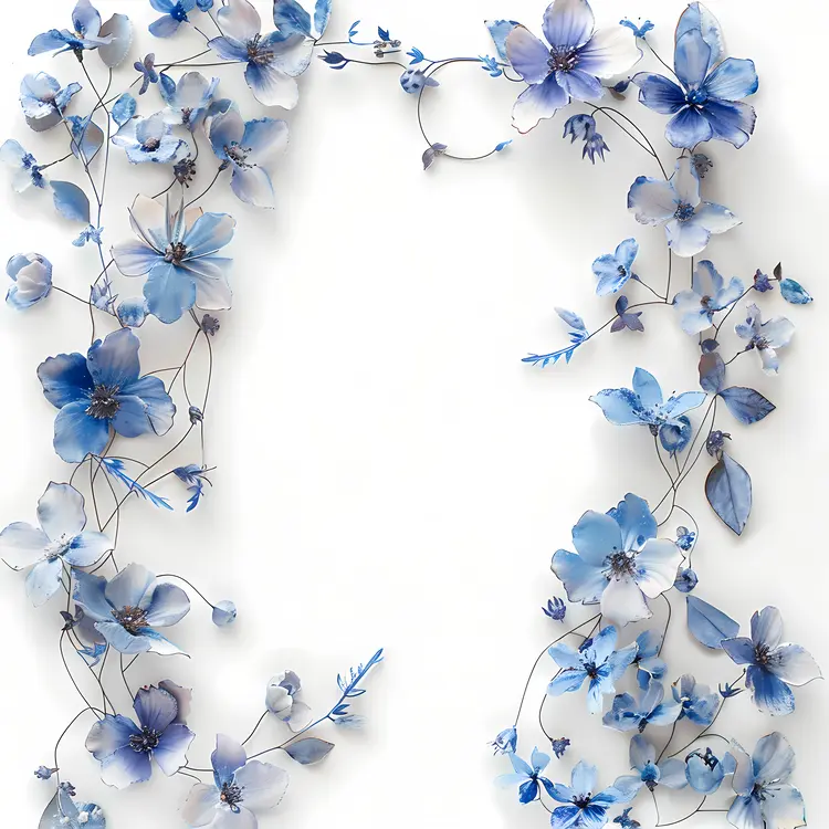 Beautiful Blue Floral Frame