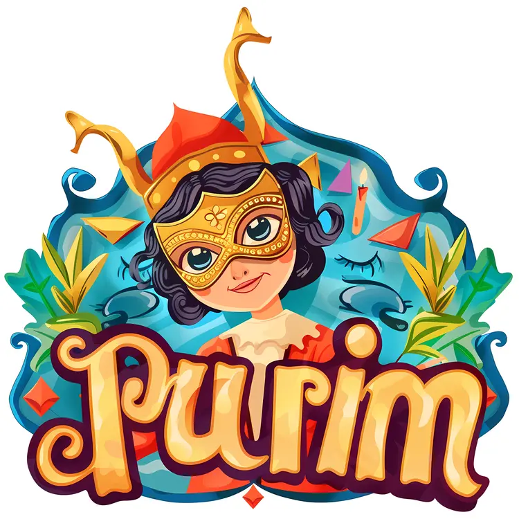 Festive Purim Mask Illustration