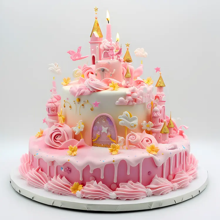 Pink Castle Cake for Princess Birthday