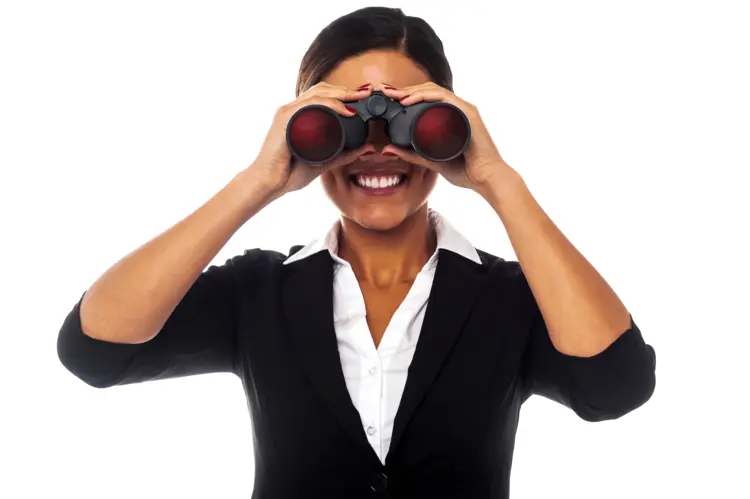 Woman Looking Through Binoculars