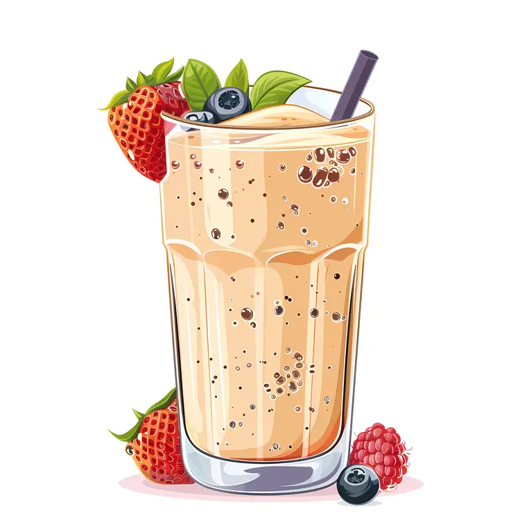 Fruit Smoothie with Strawberry and Blueberry