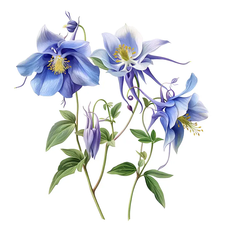 Blue Flowers Illustration