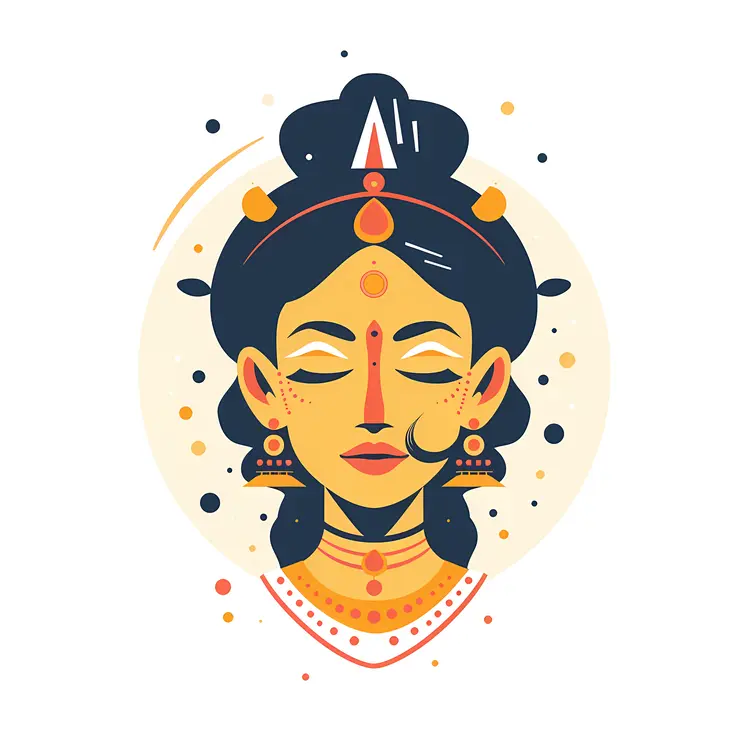 Minimalist Goddess Portrait with Simple Details