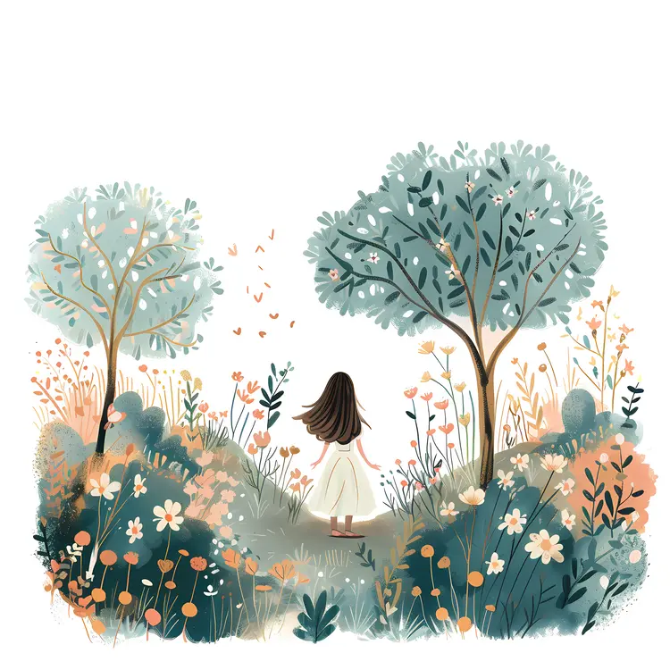 Girl in a Peaceful Nature Scene