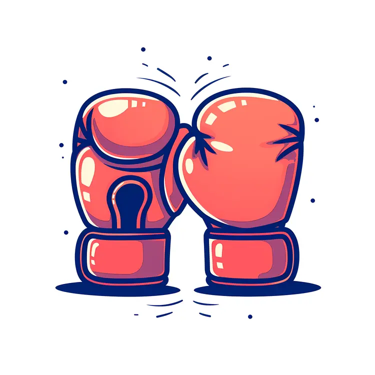 Cartoon Boxing Gloves Illustration