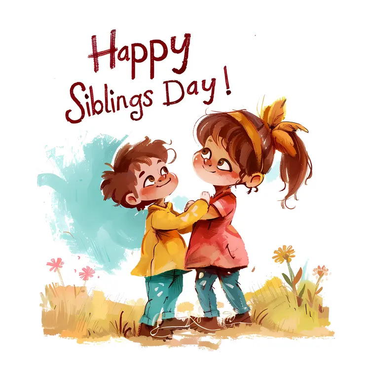 Happy Siblings Day Illustration