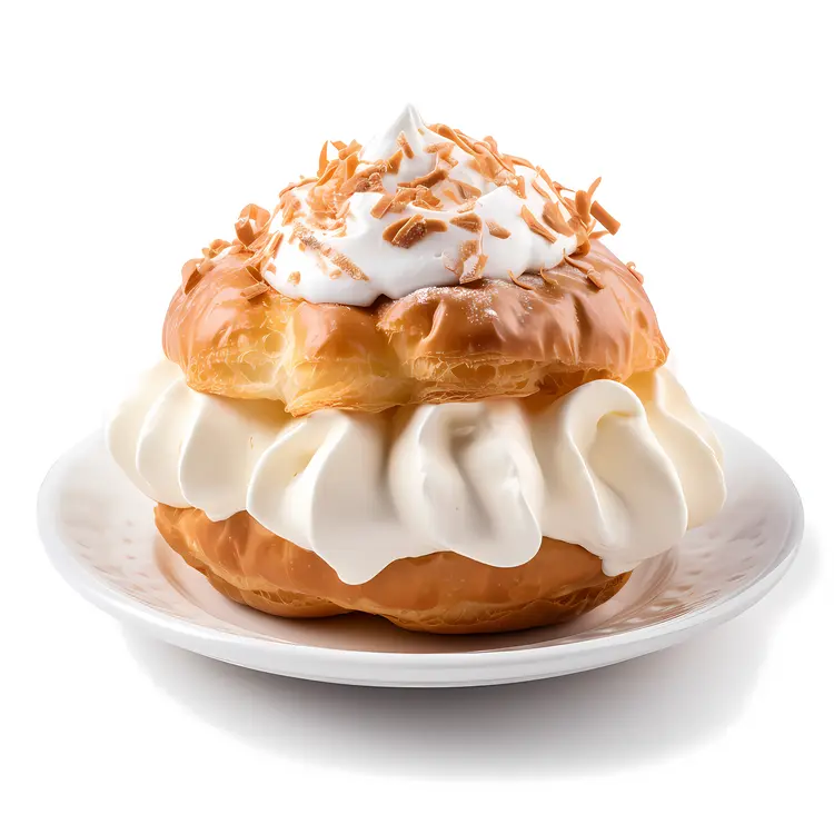 Cream Puff with Whipped Cream and Toppings