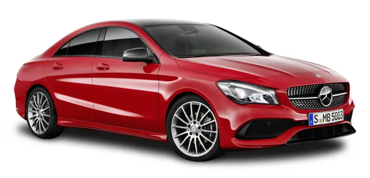 Red Mercedes-Benz Luxury Sedan