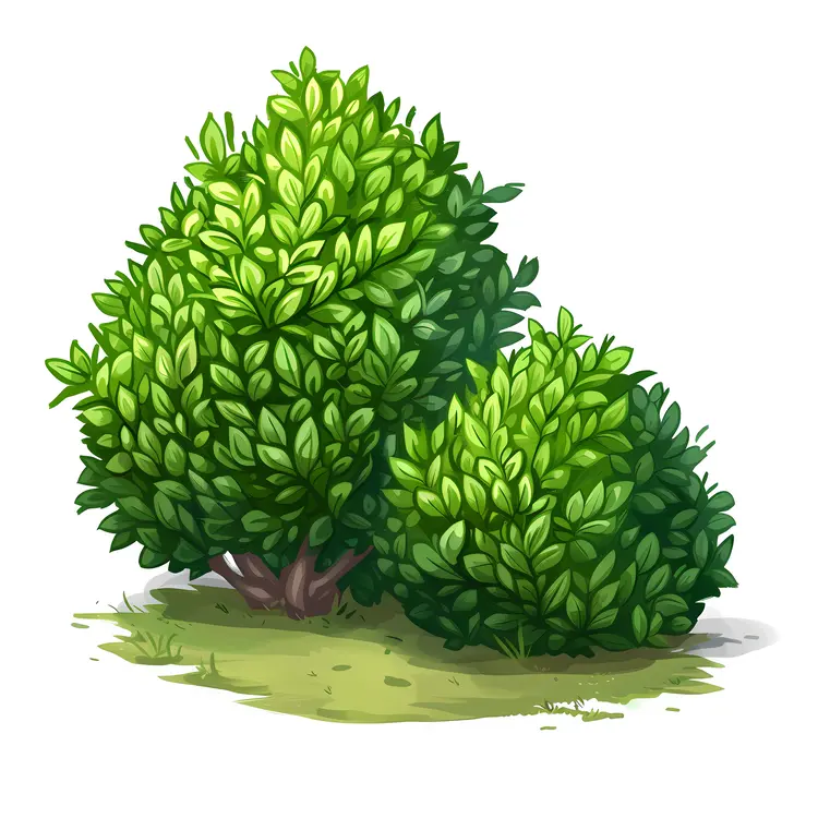 Green Bushes with Dense Leaves
