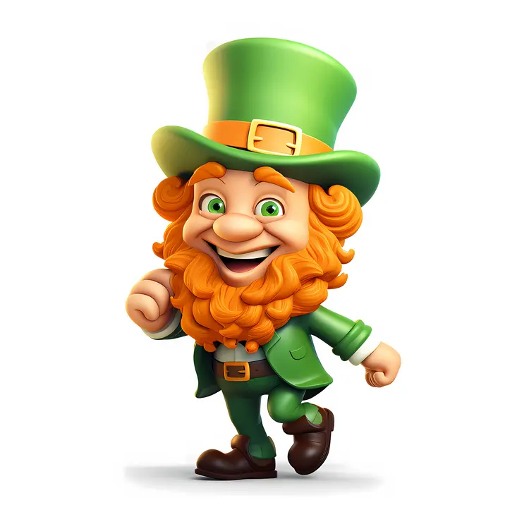 Leprechaun with Green Hat and Beard