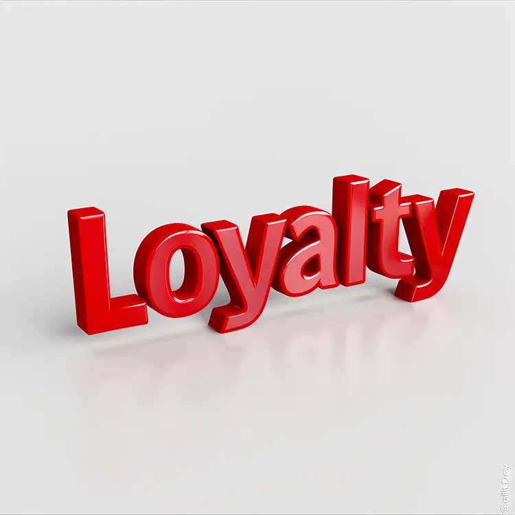 Red 3D Loyalty Text