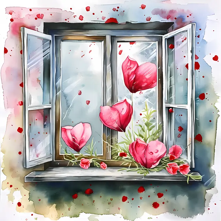 Hearts and Open Window