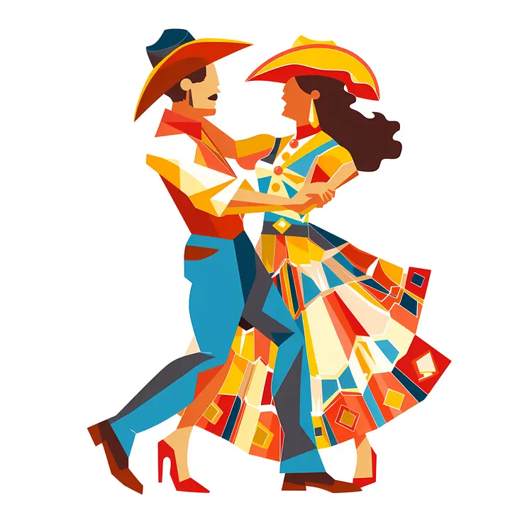 Colorful Dancing Couple