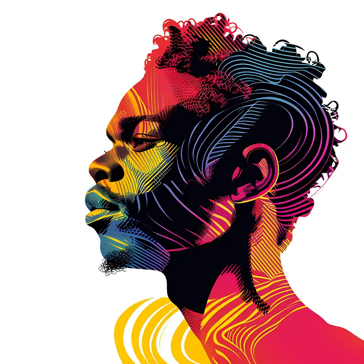 Colorful Abstract Portrait of a Man