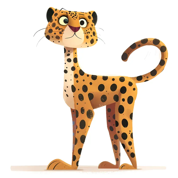 Cartoon Leopard with Spots