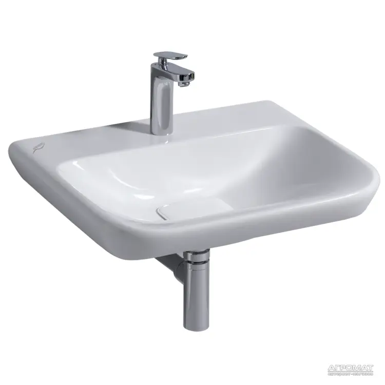White Ceramic Bathroom Sink with Faucet