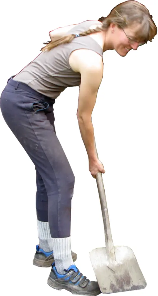 Person Working with Shovel