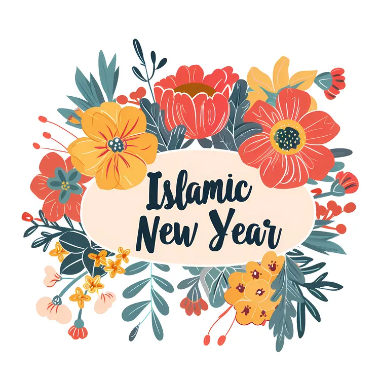 Floral Islamic New Year Greeting