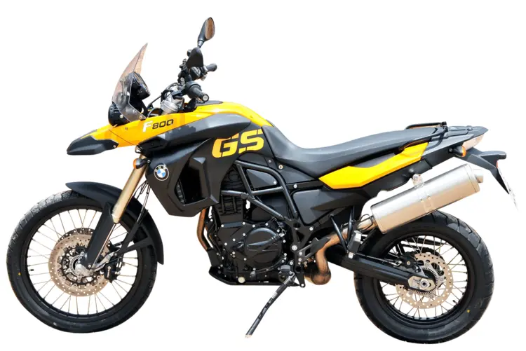 Yellow BMW Adventure Motorcycle