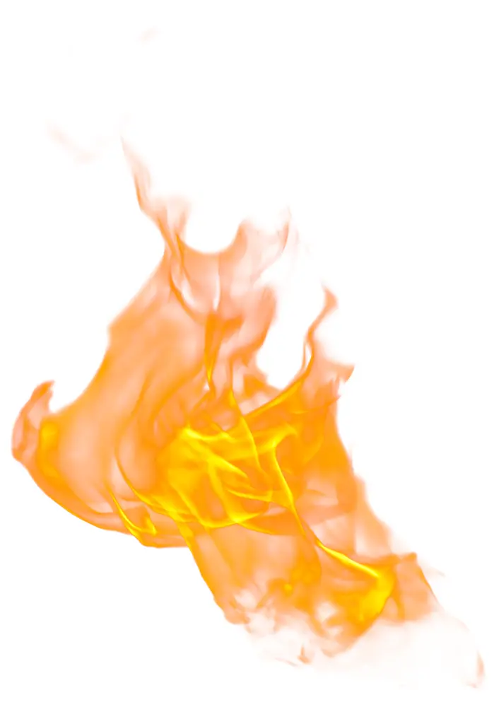 Orange Flame on Transparent Background