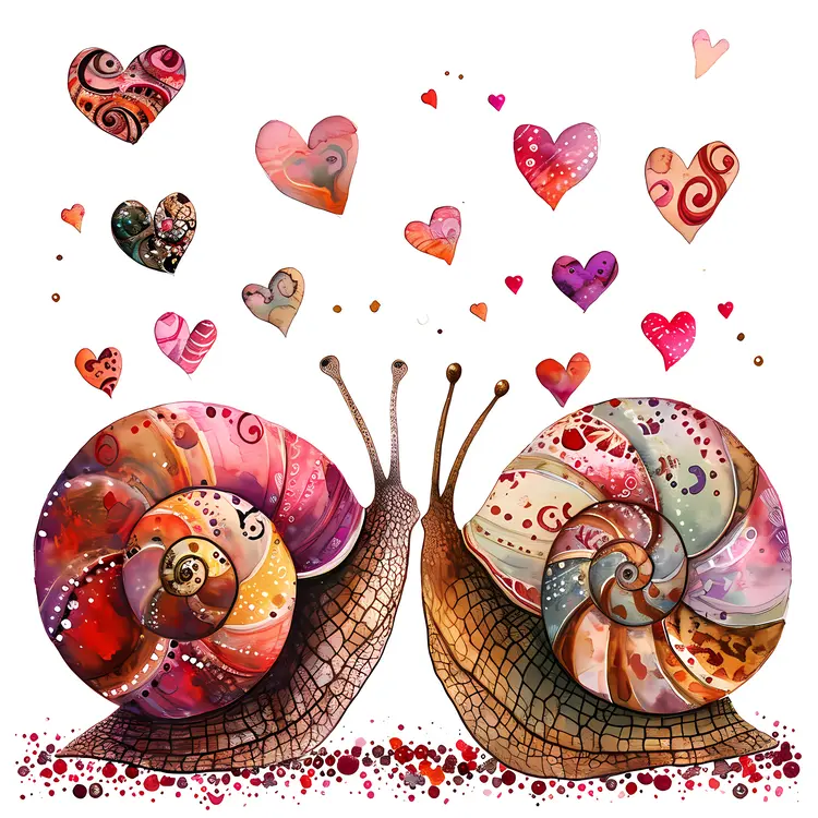 Colorful Snails in Love
