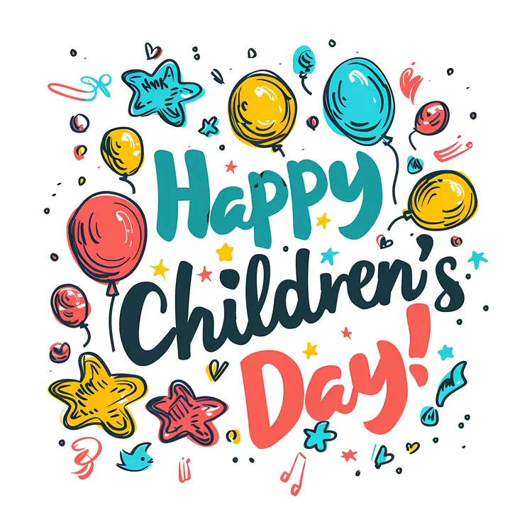 Happy Children's Day with Colorful Balloons
