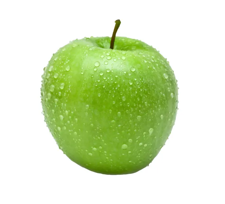 Fresh Green Apple with Water Droplets
