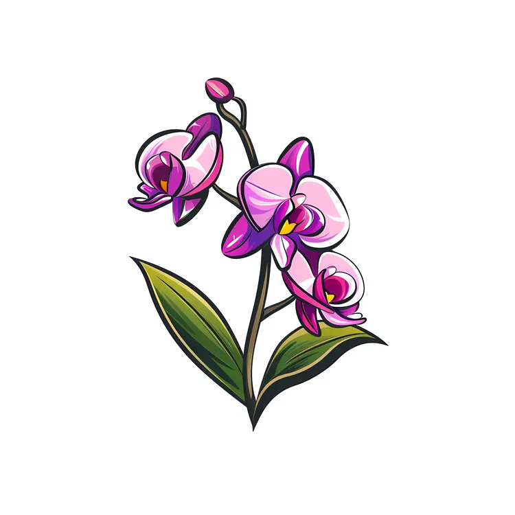 Orchids with Green Leaves