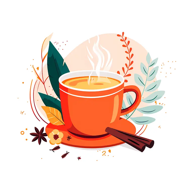 Vibrant Tea Cup with Lemon and Cinnamon