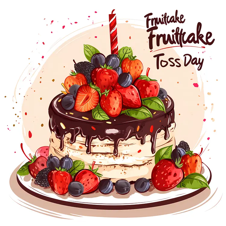 Chocolate Drizzled Fruitcake