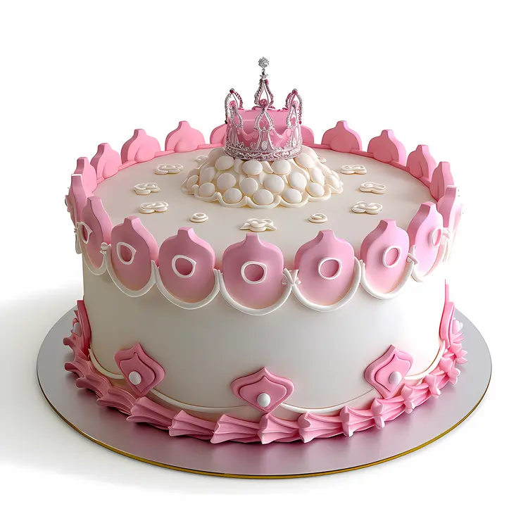Pink Crown Cake for Birthday Celebration