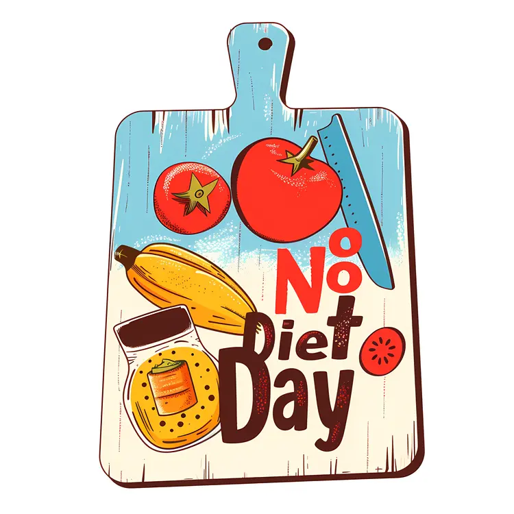 No Diet Day Cutting Board with Vegetables
