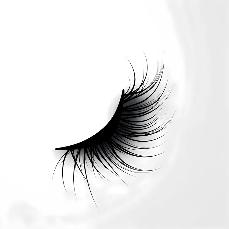 Single False Eyelash on White Background