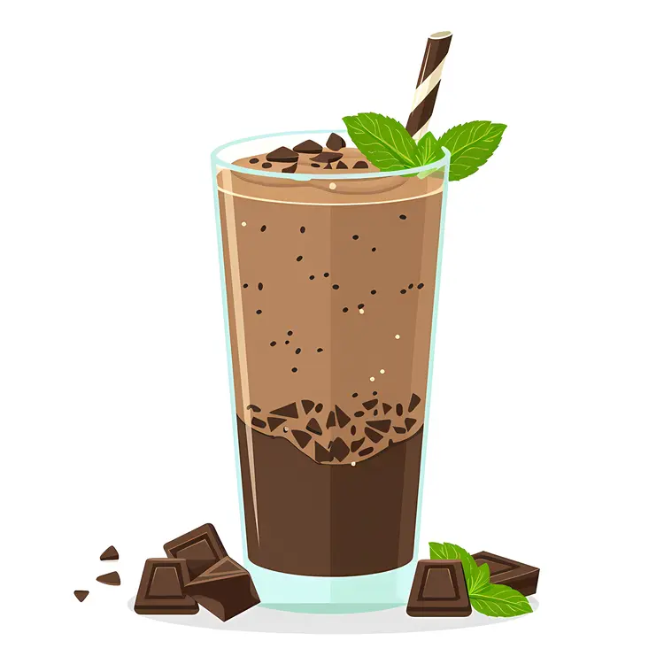 Chocolate Milkshake with Mint Garnish