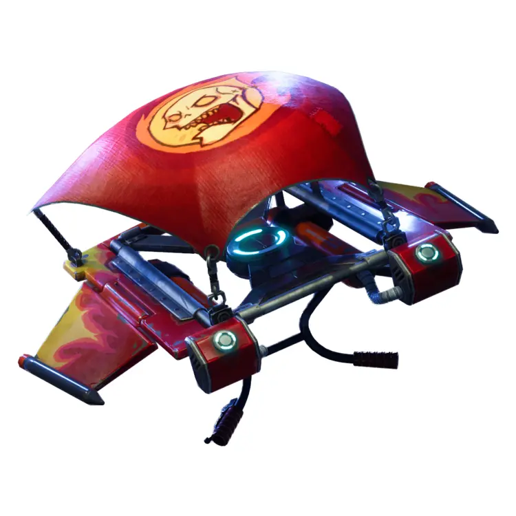 Red Glider with Skull Emblem
