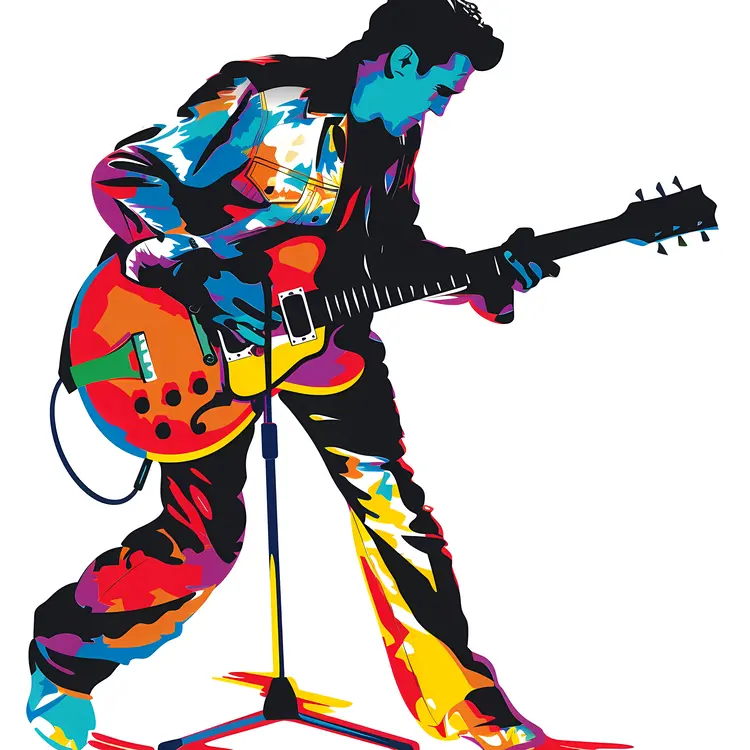 Colorful Guitarist Illustration